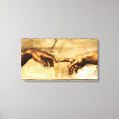 De schepping van Adam. God's hand. Michelangelo Canvas Afdruk (Voorkant)