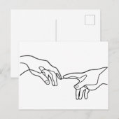 De schepping van Adam handen, Michelangelo Briefkaart (Voorkant / Achterkant)