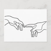 De schepping van Adam handen, Michelangelo Briefkaart (Voorkant)