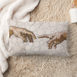 De schepping van Adam, handen naar Michelangelo Kussen