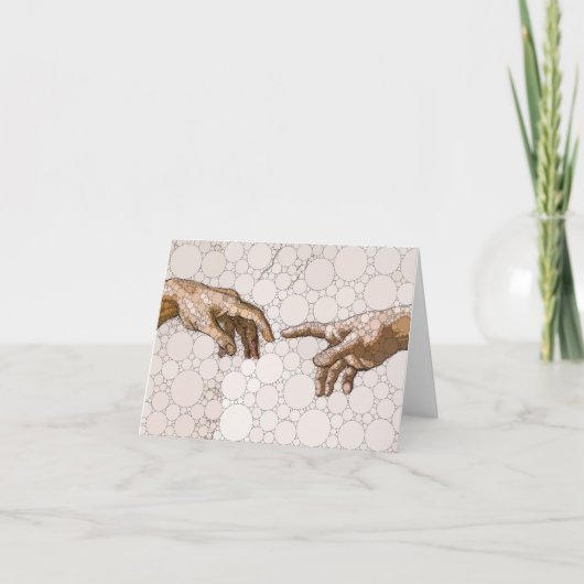 De Schepping van Adam, Handen van Na Michelangelo Bedankkaart (Voorkant)