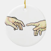 De schepping van Adam Hands Keramisch Ornament (Achterkant)