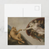 De Schepping van Adam Katten Renaissance Parodie K Briefkaart (Voorkant / Achterkant)