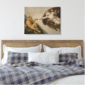 De Schepping van Adam Katten Renaissance Parodie K Canvas Afdruk (Insitu (Slaapkamer))