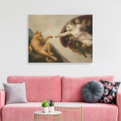 De Schepping van Adam Katten Renaissance Parodie K Canvas Afdruk (Insitu (Woonkamer))