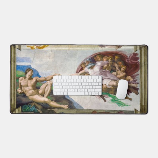 De schepping van Adam | Michelangelo | Bureaumat (Keyboard & Muis)