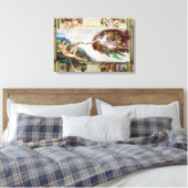 De schepping van Adam | Michelangelo | Canvas Afdruk (Insitu (Slaapkamer))