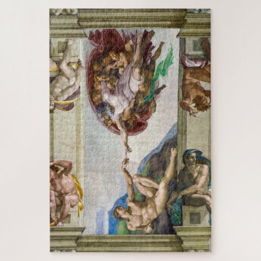 De schepping van Adam | Michelangelo | Legpuzzel (Verticaal)