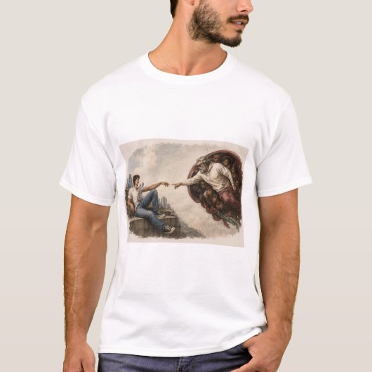 De Schepping van Adam - T-shirt met een moderne tw (Voorkant)