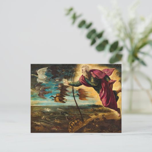 De schepping van de dieren, 1553 door Jacopo Tinto Briefkaart (Staand voorkant)