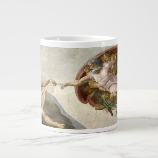 De Schepping van de Mens door Michelangelo (Schepp Grote Koffiekop (Voorkant)