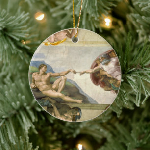 De Schepping van de Mens door Michelangelo (Schepp Keramisch Ornament