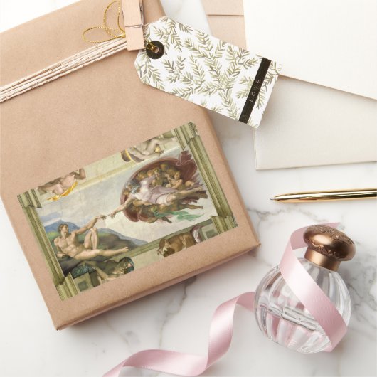 De Schepping van de Mens door Michelangelo (Schepp Rechthoekige Sticker (Geschenken)