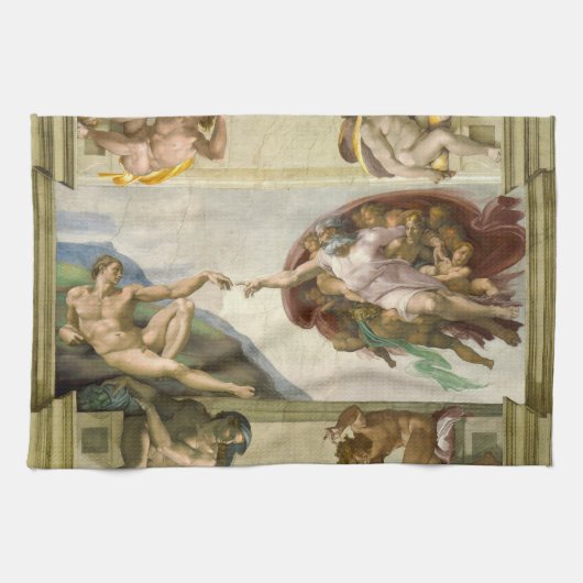 De Schepping van de Mens door Michelangelo (Schepp Theedoek (Horizontaal)