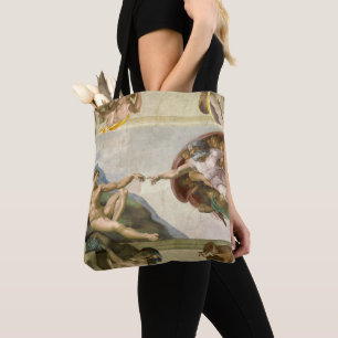 De Schepping van de Mens door Michelangelo (Schepp Tote Bag