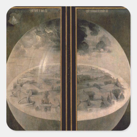De schepping van de wereld 2 vierkante sticker (Voorkant)
