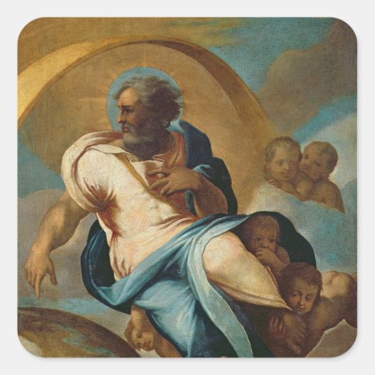 De schepping van de wereld vierkante sticker (Voorkant)
