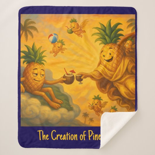 De schepping van Pine Adam - Pineapple Empire Sherpa Deken (Voorkant)