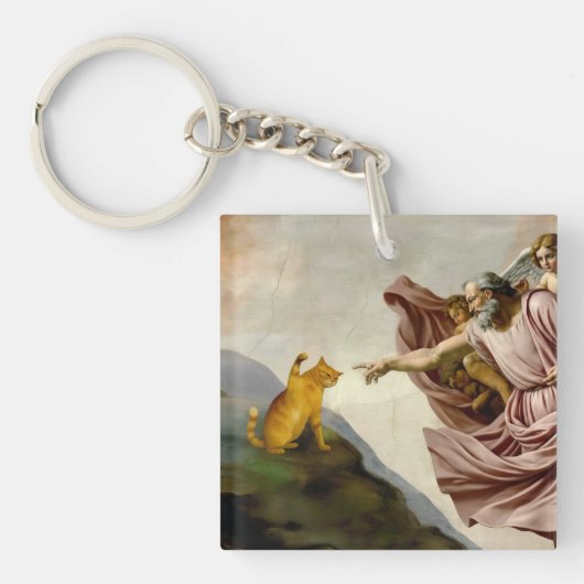De Schepping van Purrfectie Sleutelhanger (voorkant)