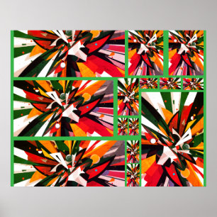 De Scherpe Randen van Kleuren Retro Kleuren op een Poster