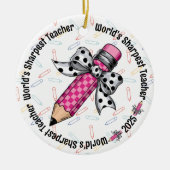 De scherpste Schattigee kleurrijke lerarencoquette Keramisch Ornament (Voorkant)