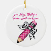 De scherpste Schattigee kleurrijke lerarencoquette Keramisch Ornament (Achterkant)