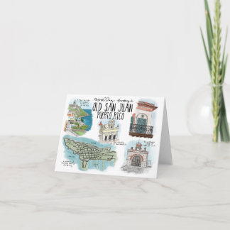 De Schets Notecard van de reis: Het wandelen van Kaart