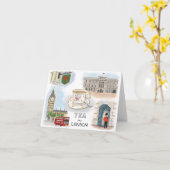 De Schets Notecard van de reis: Thee in Londen, Kaart (Gele Bloem)