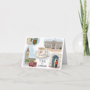 De Schets Notecard van de reis: Thee in Londen, Kaart