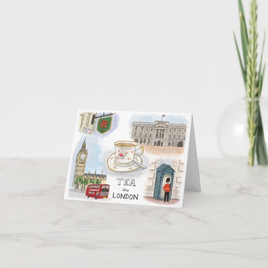 De Schets Notecard van de reis: Thee in Londen, Kaart (Voorkant)