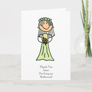 De Schets van het bruidsmeisje, dankt u Bedankkaart