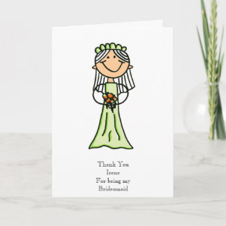 De Schets van het bruidsmeisje, dankt u Bedankkaart