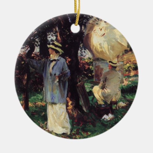 De schetsers door John Singer Sargent Keramisch Ornament (Voorkant)