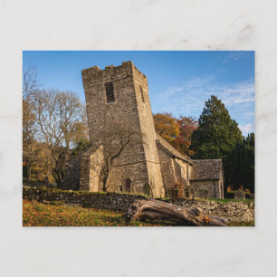 De scheve kerk van St Martin in Cwmyoy, Wales Briefkaart