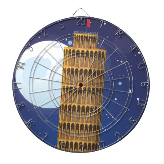 De scheve toren van Pisa Dartbord (Voorkant)