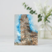 De scheve toren van Pisa in Italië Briefkaart (Staand voorkant)