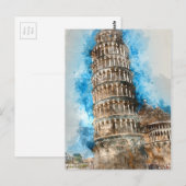 De scheve toren van Pisa in Italië Briefkaart (Voorkant / Achterkant)