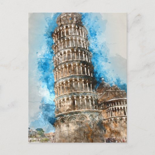 De scheve toren van Pisa in Italië Briefkaart (Voorkant)