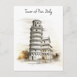 De scheve toren van Pisa, Italië Briefkaart