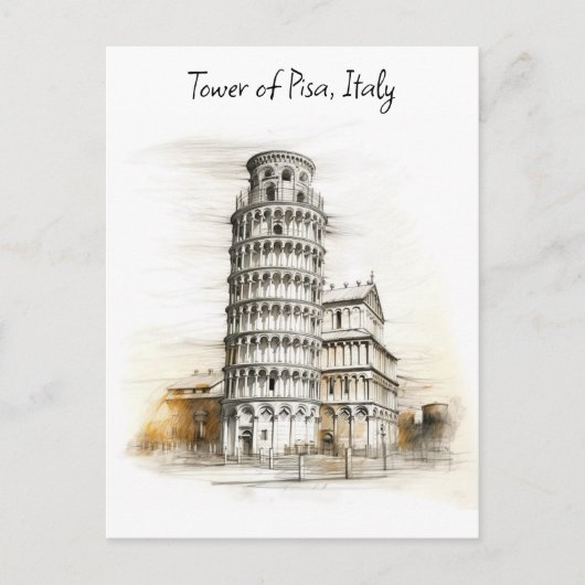 De scheve toren van Pisa, Italië Briefkaart (Voorkant)