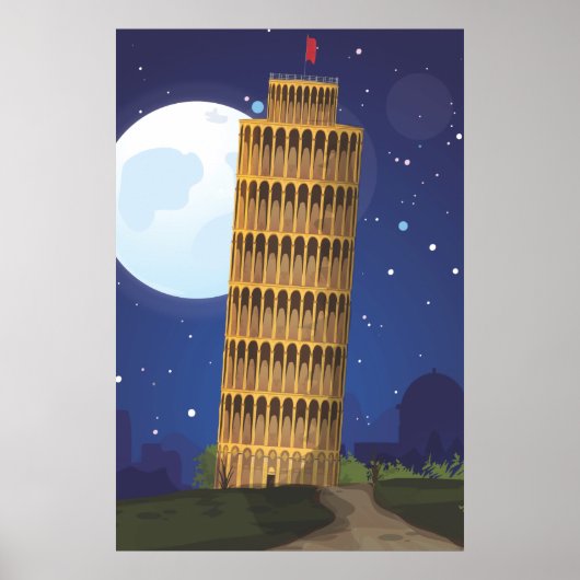 De scheve toren van Pisa Poster (Voorkant)