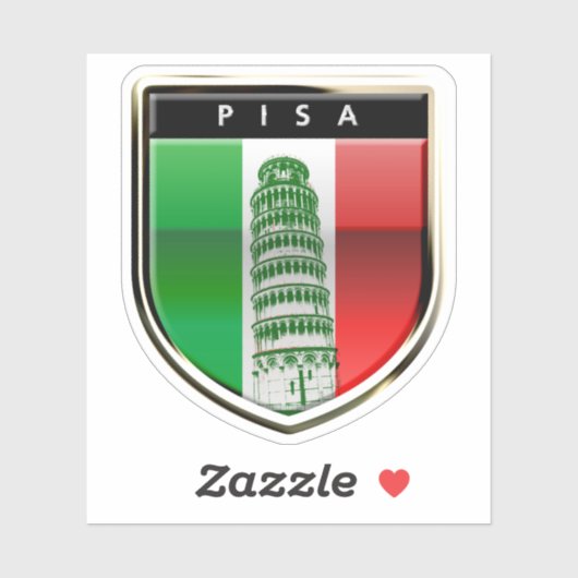 De scheve toren van Pisa Sticker (Vel)