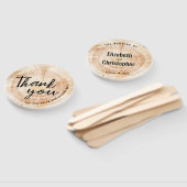 De schijf van het hout besnoeiing Dank u voor het  Handwaaier (Niet-gemonteerd)