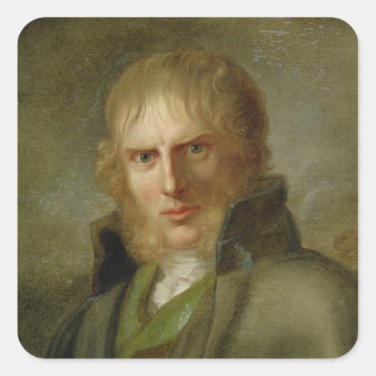 De schilder Caspar David Friedrich Vierkante Sticker (Voorkant)