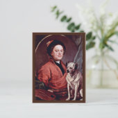 De schilder en zijn zelfportret door Hogarth, Briefkaart (Staand voorkant)