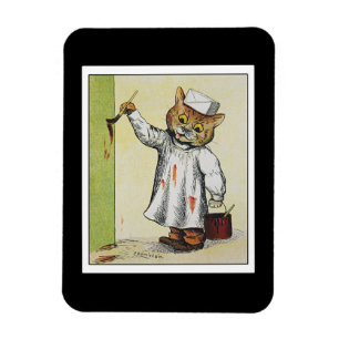 De schilder, geïllustreerd door Louis Wain Magneet