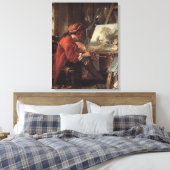 De schilder in zijn atelier (door François Boucher Canvas Afdruk (Insitu (Slaapkamer))