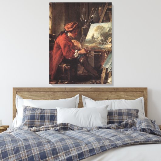 De schilder in zijn atelier (door François Boucher Canvas Afdruk (Insitu (Slaapkamer))
