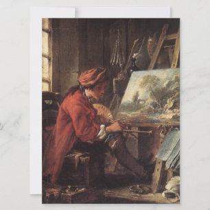 De schilder in zijn atelier (door François Boucher Kaart