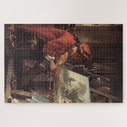 De schilder in zijn atelier (door François Boucher Legpuzzel (Horizontaal)